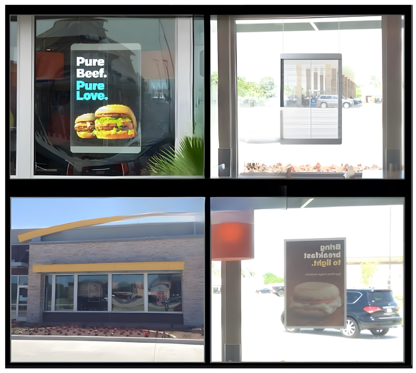 Collection of transparent window display installations